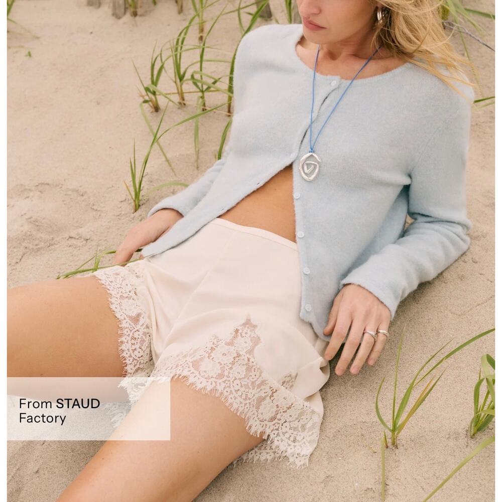 New Sorella Rosa cream ivory silk lace shorts XS $197 - Picture 5 of 6